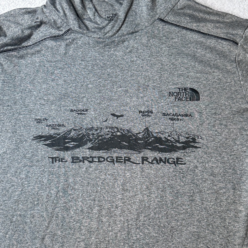 The North Face Hoodie Mens S Gray Bridger Range FlashDry Long Sleeve Thumbholes - Picture 6 of 9